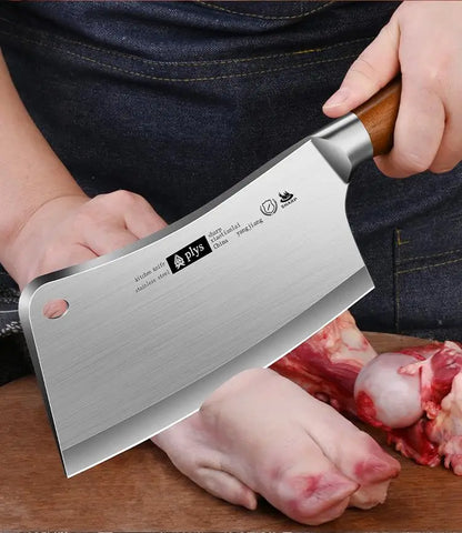 Hand Forged Kitchen Chef Knife Heavy Duty Bone Meat Butcher Cleaver, Multi-Functional knife for Home and Commercial Kitchens