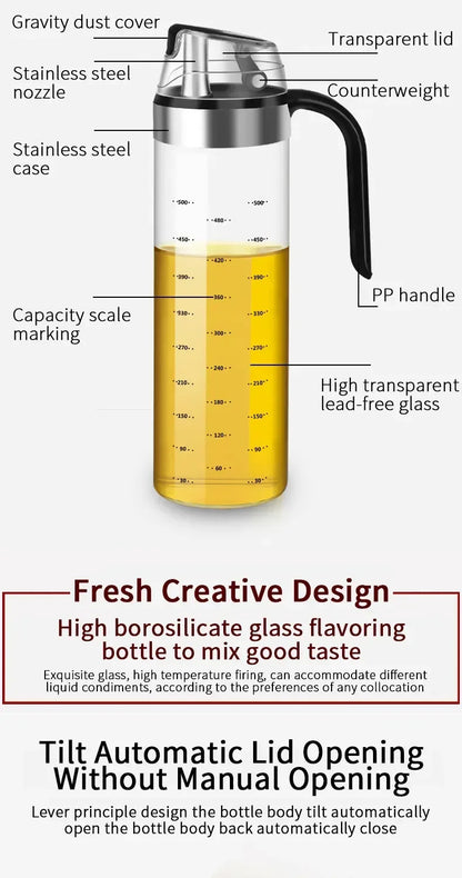 2PCS Oil Dispenser Sauce Bottle Glass Storage Bottles Spice Glass Oil Spray Vinegar Cooking Seasoning Bottle  Kitchen Tools