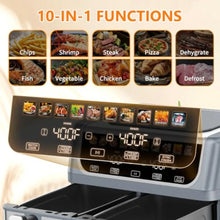 10-in-1 Air Fryer for Kitchen Use, Grey Aluminum Alloy, Grey, 9.5 QT Large Capacity with Dual Independent Baskets, Sync Finish