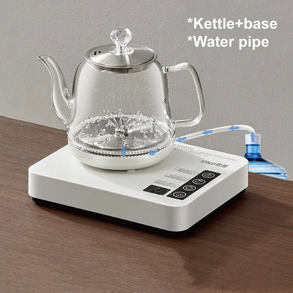 1350W Smart Bottom Out Water Electric Kettle 1000ml Home Temperature Control Glass Tea Brewing Machine Automatic Keep Warm 220V