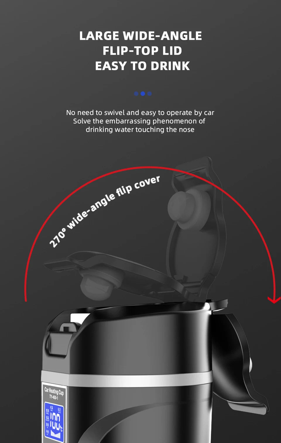 Car Electric Heating Cup 12V 24V Universal 500ml Fast Boiling Kettle 304 Stainless Steel Insulation  Screen for Car Truck Travel