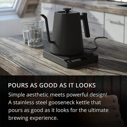 Electric Gooseneck Kettle Quick Heating Stainless Steel Pour-Over 1L 1200W Coffee Tea Pot for Hotel Household Coffee Product