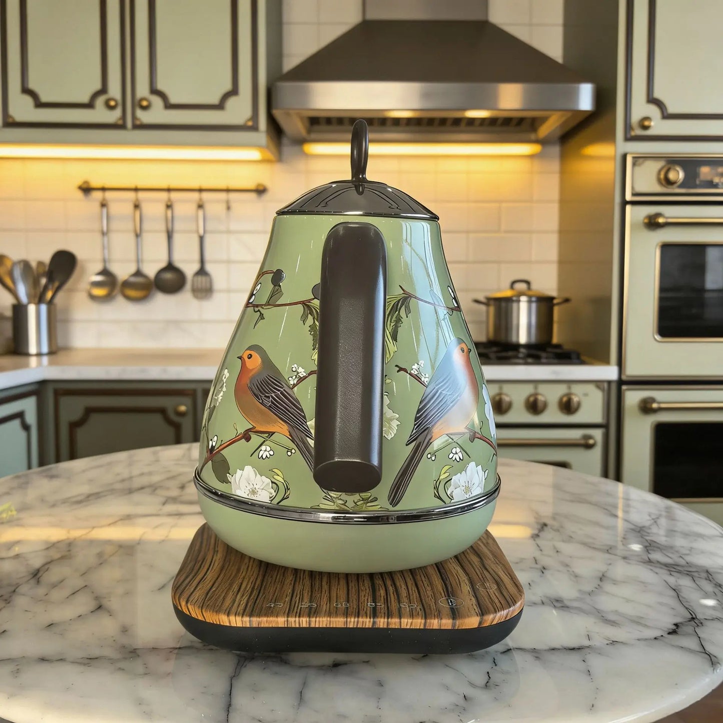 1.7L Home Retro Electric Kettle 304 Stainless Steel Boiling Water Kettle Temperature Control Teapot Automatic Keep Warm 1850W