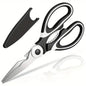 Multifunctional Stainless Steel Kitchen Scissors Heavy Duty for Cutting Bones Vegetables Opening Bottles Cracking Nuts