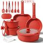 24pcs/7pcs/5pcs Cookware Set Non-Stick Pots & Pans Induction-Ready Kitchen Cookware Set Includes Skillet/Frying Pan/Soup Pot/Ste