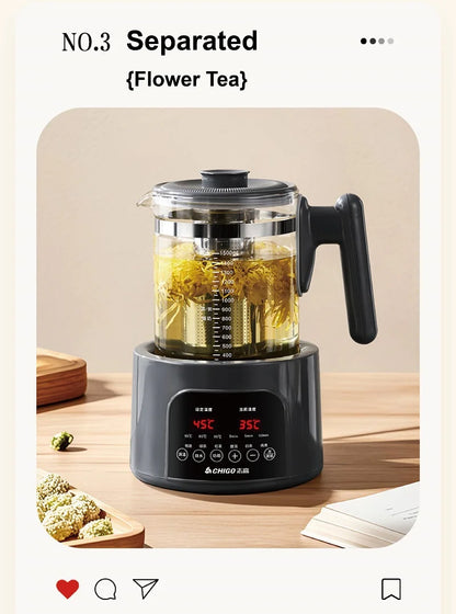 220V Health Kettle Temperature Control Pu'er Steam Teapot Baby 72h Constant Temperature Glass Milk Pot 1.5L Electric Kettle