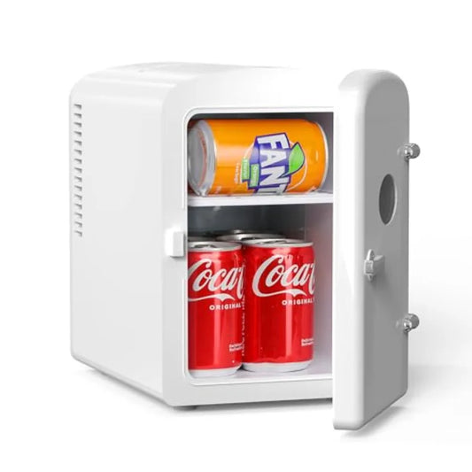 9 Can Mini Fridge Observation, Portable Cooler and Warmer Freon-Free Small Refrigerator, Compact for Skincare, Beverage, Food,