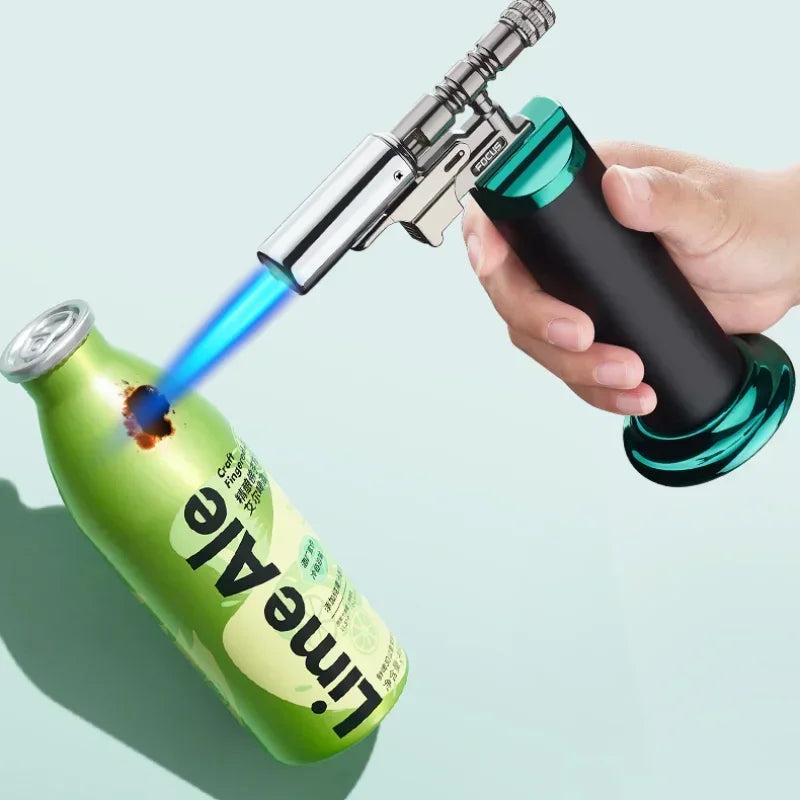 Powerful Windproof Blue Flame Jet Torch Gas Lighter, Outdoor Cigar Barbecue Cooking, Kitchen Butane Refillable Metal Welding Gun