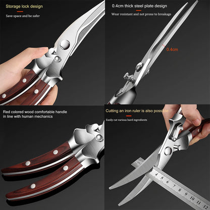 1PC，Multi-Functional Kitchen Scissors Chicken Bone Scissors Non-Slip Handle Chicken Wings Fish BBQ Scissors Kitchen Stuff