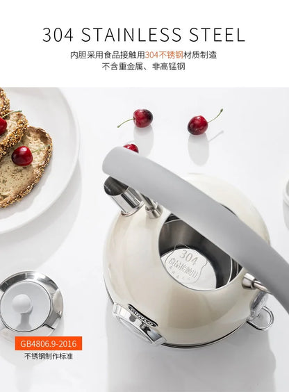 220V European Style Electric Kettle Vintage Red High Capacity ABCDFEG