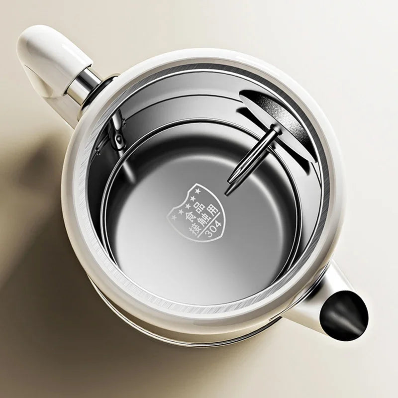 Retro 1.8L Electric Kettle with Mechanical Thermometer Stainless Steel Boil Water Tea Pot Automatic Power off Insulation Pot