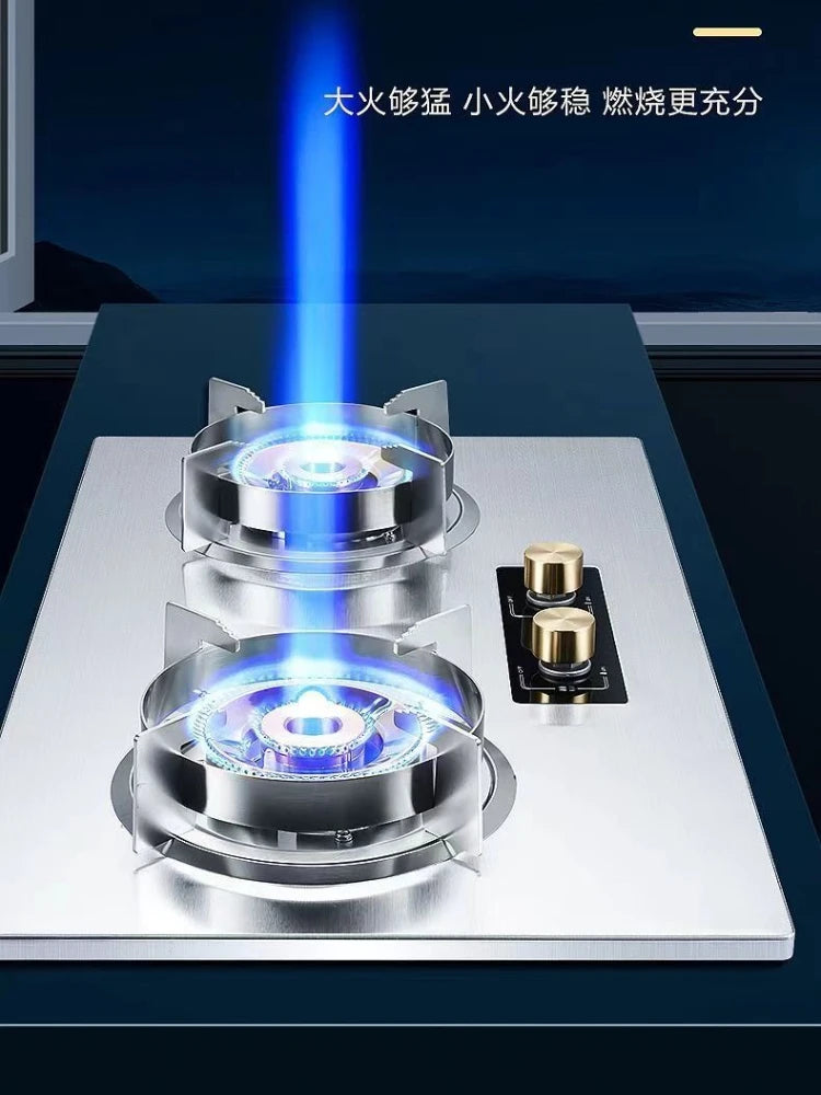 Gas gas stove pure copper direct injection fire double stove natural liquefied gas timing embedded desktop stove new