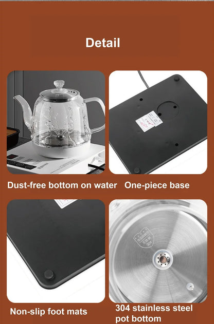 1350W Smart Bottom Out Water Electric Kettle 1000ml Home Temperature Control Glass Tea Brewing Machine Automatic Keep Warm 220V