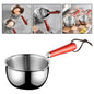 Stainless Steel Hot Oil Pot Milk Pan With Wooden Handle Small Pot Cooking Butter Melting Pot Sauce Pan Kitchen Pan
