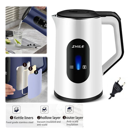 2.2L Stainless Steel Electric Digital Display Large Tea Kettle Auto-Shutoff Thermal Water Kettle 1500W Fast Boil Boil Water Pot