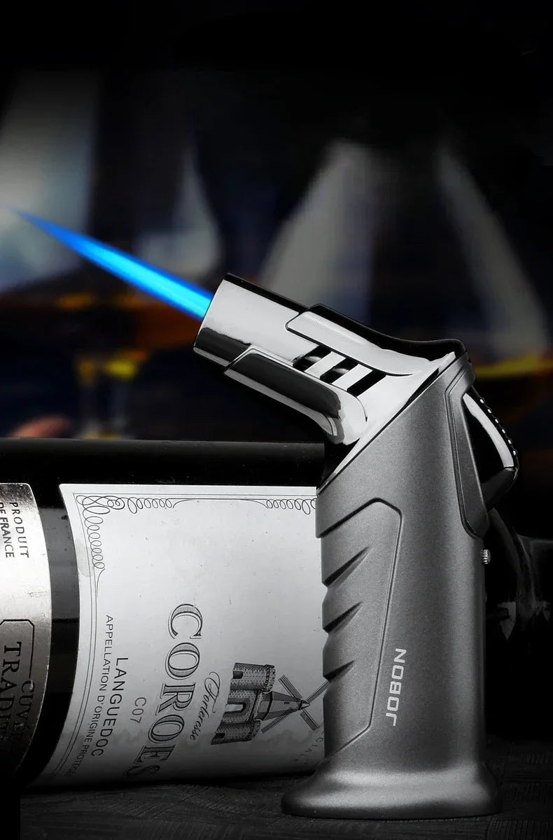 JOBON-Portable Cigar Lighter, Blue Flame, Direct Injection, High-end Cocktail Smoke Lighter, Home Outdoor Airbrush Men's Gadget