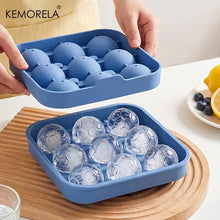 9-Hole Silicone Soccer Ball Cube of Ice Tray with Lid Round Ice Ball Mold for Whiskey for Home Bars And Sports-Themed Parties