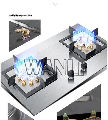 2025 419D 7.0KW Stainless Steel Double-head Fierce Stove /Household  Embedded Dual-Purpose Natural Liquefied Gas Stove