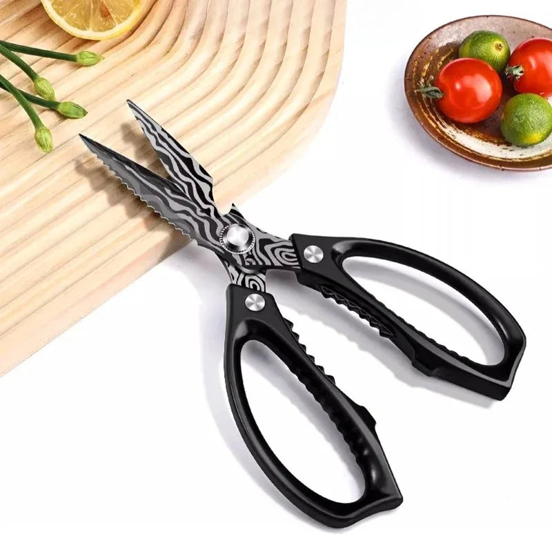 New Heavy-Duty Kitchen Scissors - High-Hardness Stainless Steel for Chicken Duck Fish Bones, Multi-Purpose & Razor Sharp