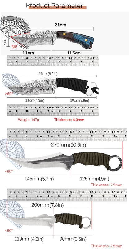 WXCOO Kitchen Boning Knife Butcher's Cutting Knife Slicing Meat Cleaver Full Tang Handmade Forged Knife Kitchen Accessories