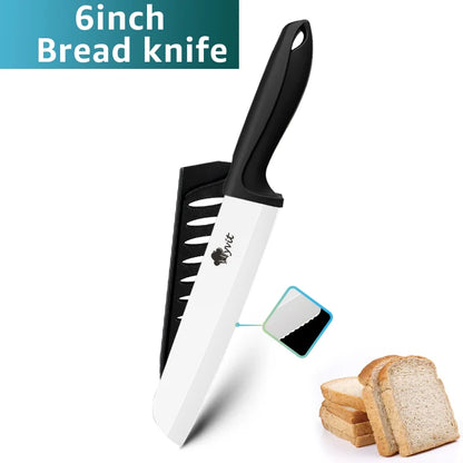 Ceramic Knives Kitchen Knive 3 4 5 6 inch Chef Paring Utility Slicing Bread Knife +Peeler Zirconia White Blade Cooking Tool