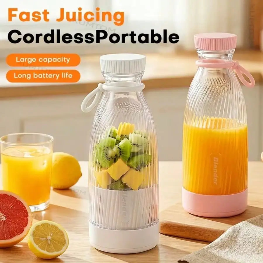 2-In-1 Portable Blender And Juicer, USB Rechargeable, Suitable For Making Smoothies, Milkshakes And Iced Drinks, 500ml Capacity. This Multifunctional Juicer Is An Ideal Gift For Valentine's Day And Thanksgiving.