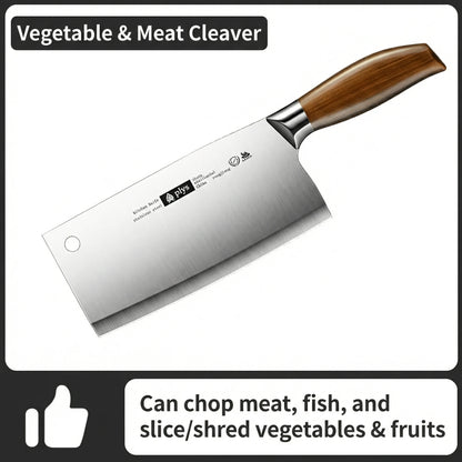 New Upgaded Complete 4-Piece Knife Set with Box - Stainless Steel Cleaver, Chef, Slicing & Paring Knives for All Kitchen Needs