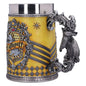 Vintage Medieval Heraldic Crest Beer Mug Lion Eagle Snake Badger Sculpture Handle Resin Stein Mug with Stainless Steel Liner
