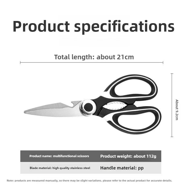 Multipurpose Stainless Steel Kitchen Scissors Heavy Duty Dishwasher Safe for Cutting Meat Poultry Fish and Opening Bottles