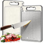 Use The Chopping Board on Both Sides. Made of Food-Grade 304 Stainless Steel. Comes with Wheat Stalks for Meat And Vegetables. Durable And Sturdy, with a Scratch-Resistant Mesh Design. Can Be Washed in The Dishwasher. Local W