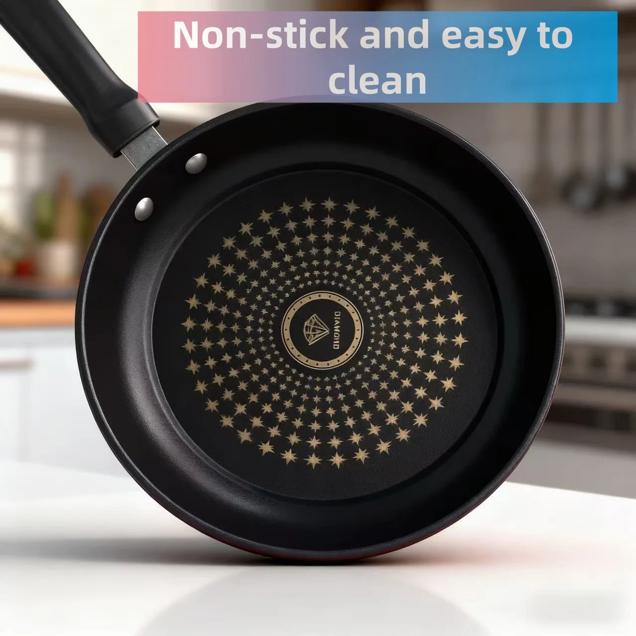Pan non-stick pan universal induction cooker gas stove suitable for household fried eggs steak pancake pan small wok frying pan.