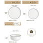 MALACASA 12/24 Piece Black Rim Ceramic Porcelain Dinnerware Set with 4/8 Pcs Dinner/Dessert Plates/Bowl Tableware Set for 4