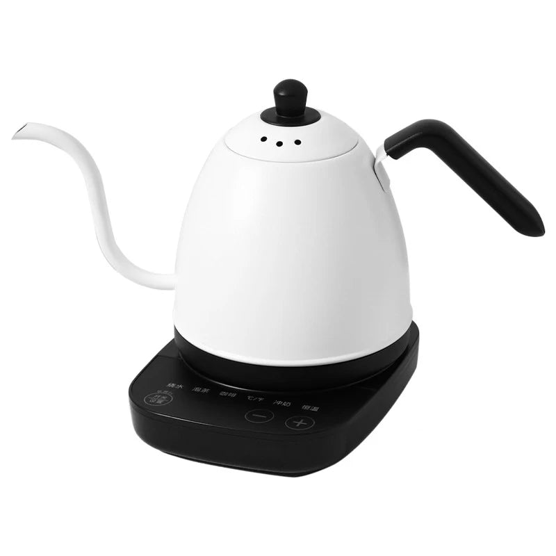 800ml Gooseneck Electric Kettle Hand Brew Coffee Pot Teapot 304 Stainless Steel Water Jug Slender Mouth Hand Brewing Pot 1000W