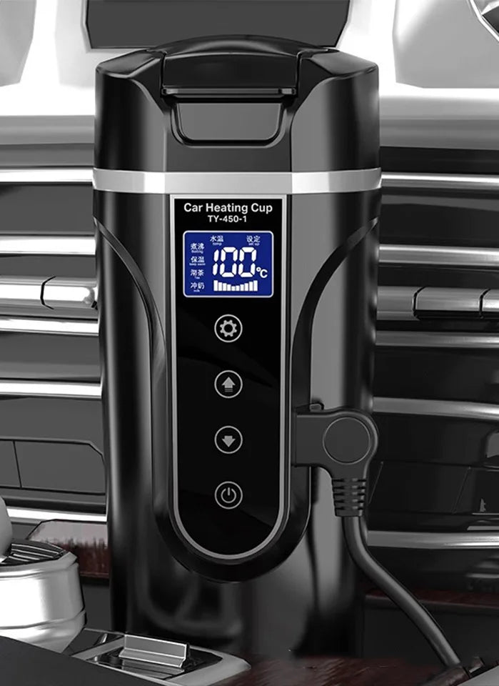 Car Electric Heating Cup 12V 24V Universal 500ml Fast Boiling Kettle 304 Stainless Steel Insulation  Screen for Car Truck Travel