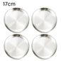4Pcs Stainless Steel Plate Tray, Dining Tray, Steak Plate, Barbecue Plate, Korean Stainless Steel Circular Barbecue Plate