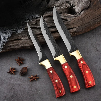 Forged Boning Knife Original Design block chef cooking 3 pieces stainless steel kitchen knives kitchen knife set for kitchen