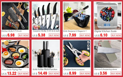 Ceramic Knives Set Kitchen knives 3 4 5 6 inch Chef knife +peeler with holder white zirconia blade Multi-color Handle