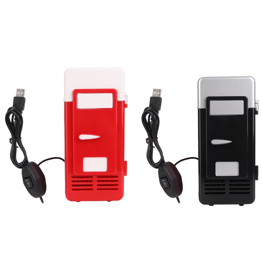1Pc Mini USB Refrigerator Office Mini Heating And Cooling Dual Use Portable Refrigerator Drink Cooler