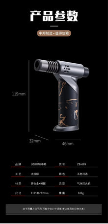 JOBON Metal High Power Spray Gun Windproof Blue Flame Gas Torch Lighter Safety Lock Switch Outdoor BBQ Kitchen Cigar Lighters