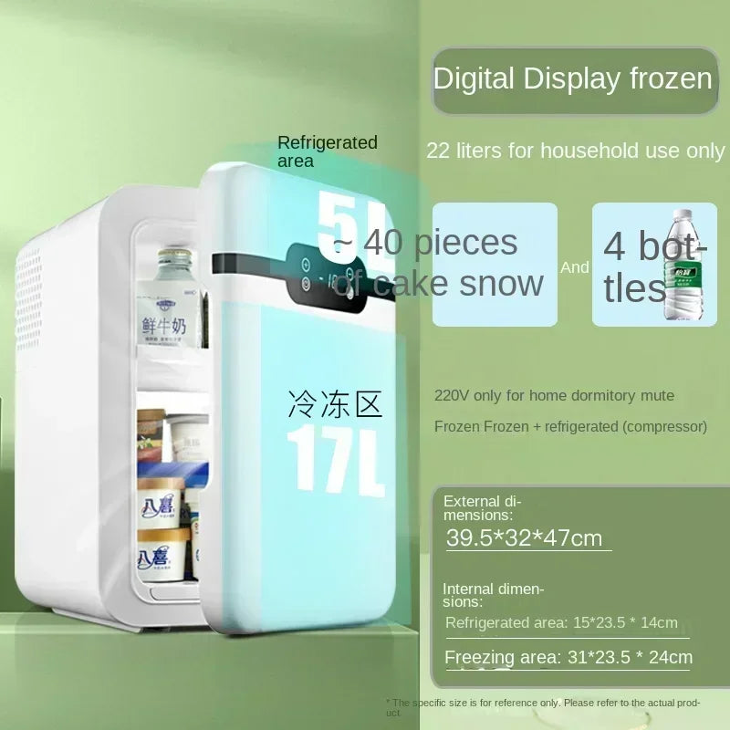 220V Mini Refrigerator Small Household Dormitory Car Mounted Refrigerator Mini Student Refrigeration Single Person Small  HCB1