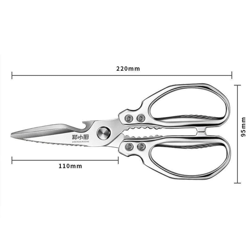 Kitchen scissors Stainless steel Food scissors Multifunctional powerful scissors for chicken, duck and goose bones,Kitchen tools