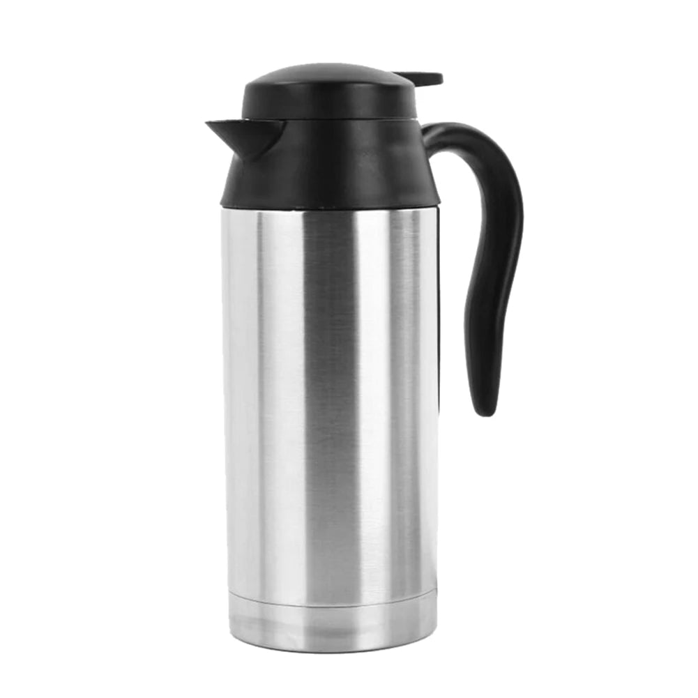 12/24V Car Coffee Mug 750ml Car Kettle Boiler Automatic Shut Off Stainless Steel Heating Travel Cup Kettle Boil Dry Protection
