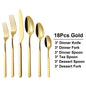 4/6/12/16/18/20/24Pcs Gold Cutlery Set Stainless Steel 304 Tableware Elegant Western Knife Fork Spoon Mirror Dinner Set