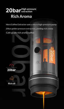 Hero Italian Professional Edition Portable 58mm Espresso Coffee Machine Manual Extraction Maker for Home Cafe Barista Brewing
