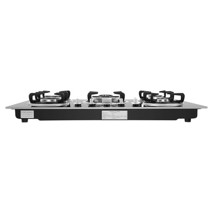5 Burner Built-in Gas Cooktop Glass Top 3KW Dual Ring High Power Energy Saving 63% Efficiency LPG Natural Gas Stove