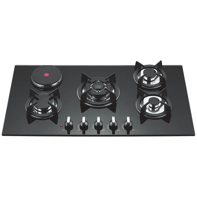 Tempered Glass Panel Built-in 4 Gas and 1 Electric  Ceramic Stoves Hot Plate Gas Cooktop