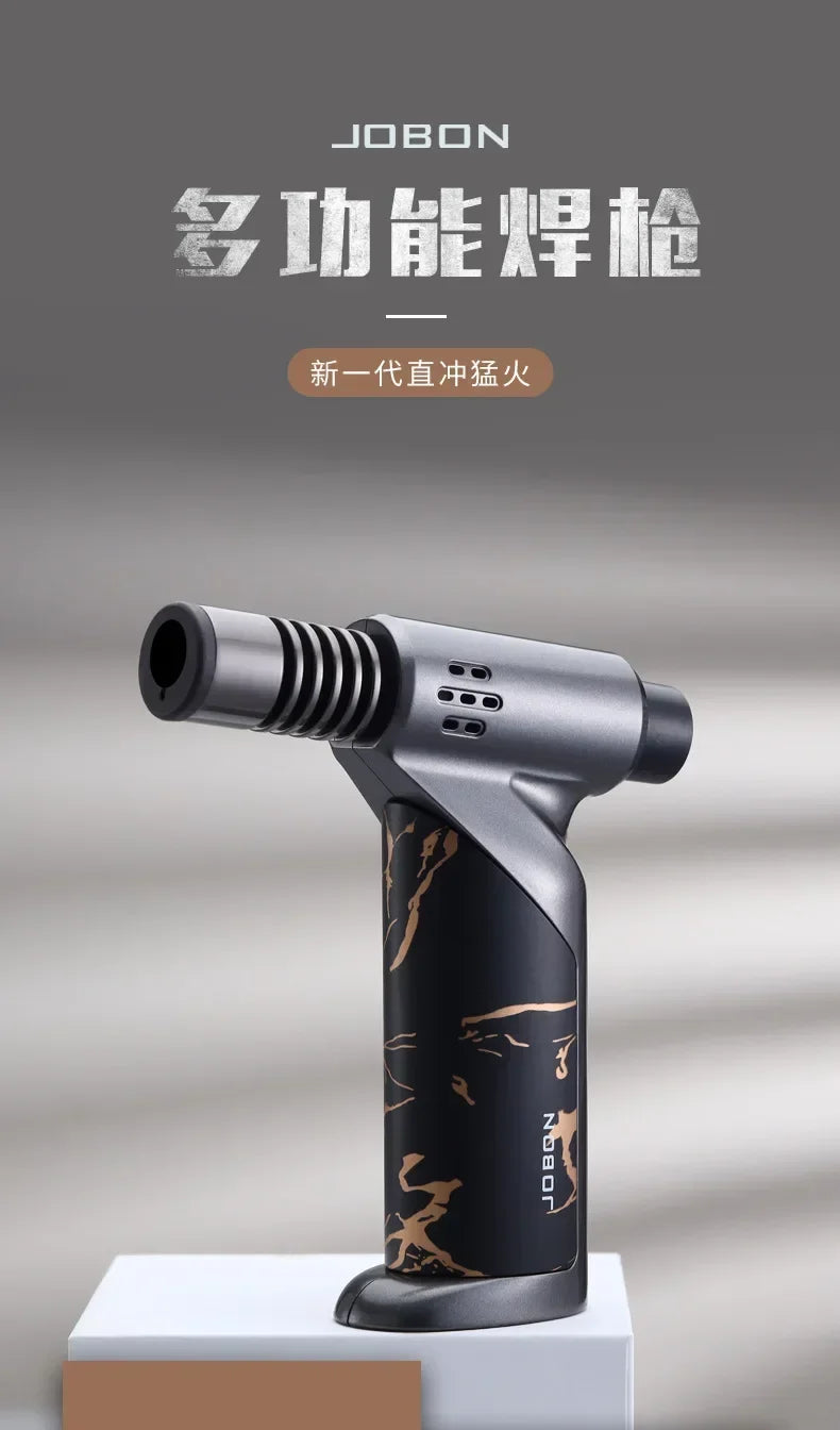 JOBON Metal High Power Spray Gun Windproof Blue Flame Gas Torch Lighter Safety Lock Switch Outdoor BBQ Kitchen Cigar Lighters