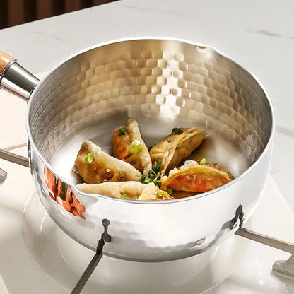 Stainless Steel Sauce Pan with Steamer Basket Glass Lid and Functional Design for Milk Heating Noodle Cooking and Steaming