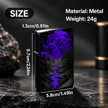Mysterious Purple Nightriver Landscape Lighter, Starry Cloud Valley Scenic Portable Igniter, Stylish Decor For Outdoor Camping Daily Commute, Unique Exquisite Gift For Scenery Lovers, Artistic Aesthetic Collectible Acce A Hum