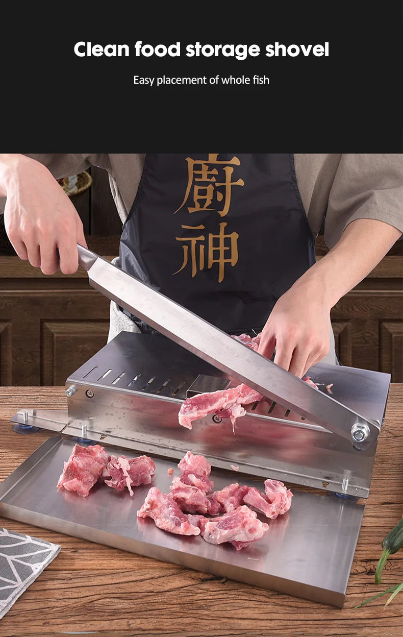 2022 Manual Stainless Steel Food Cutter Slicing Machine Automatic Home Kitchen Frozen Meat Slicer Meat Delivery Nonslip Handle